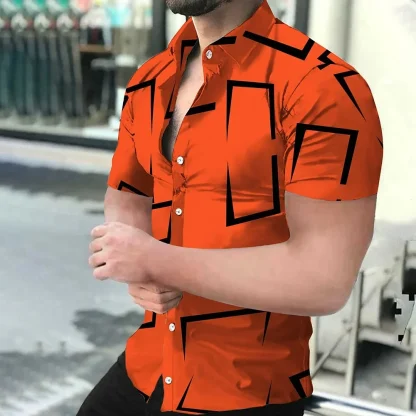 Printed Shirt with Geometric Pattern - Image 5