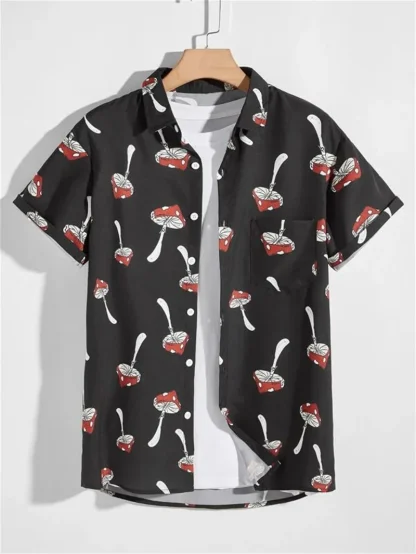 Astronaut Print Button Up Shirts - Image 6