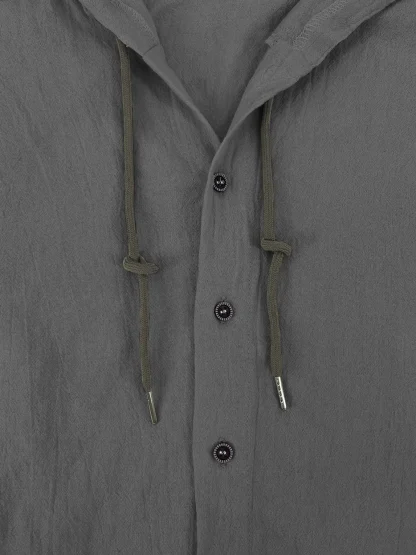 Lightweight Shirt with Hooded Drawstring - Image 9