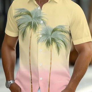 Gradient Short Sleeve Summer Shirts