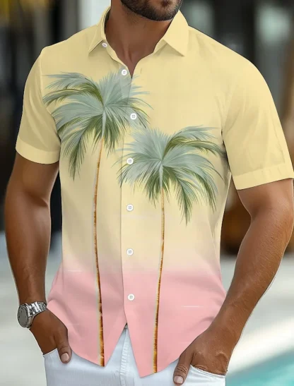Gradient Short Sleeve Summer Shirts
