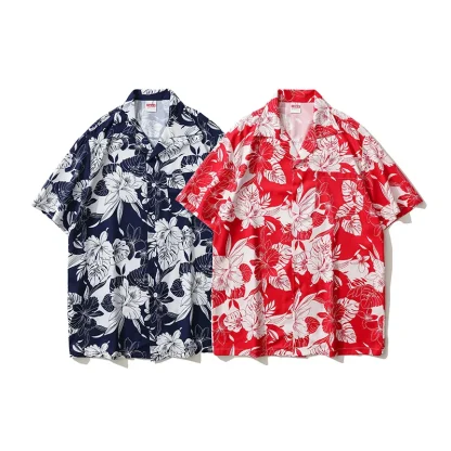 Floral Print Buttoned Shirt with Collar - Image 2