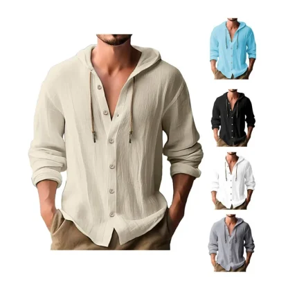 Lightweight Shirt with Hooded Drawstring