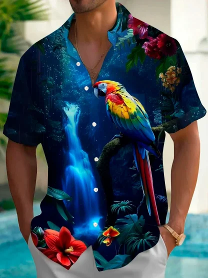 Vibrant Tropical Print Shirts with Collar - Image 10