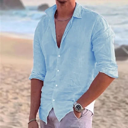 Long Sleeve Shirt with Turn Down Collar - Image 3