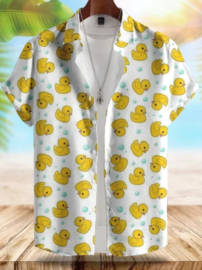 Summer Buttoned Shirt with Duck Print - Image 3