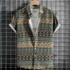 Buttoned Men's Shirt with Tribal Pattern - Image 3