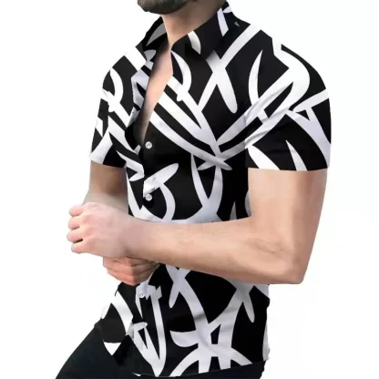 Printed Shirt with Geometric Pattern - Image 2