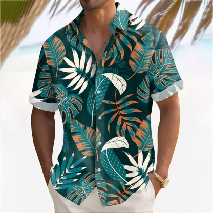 Tropical Print Button Up Shirts - Image 5