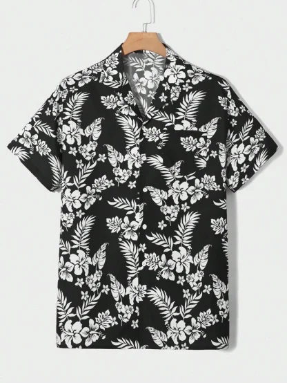 Classic Button-Up Shirt with Floral Print - Image 5