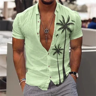 Lightweight Shirt with Coconut Silhouette Print