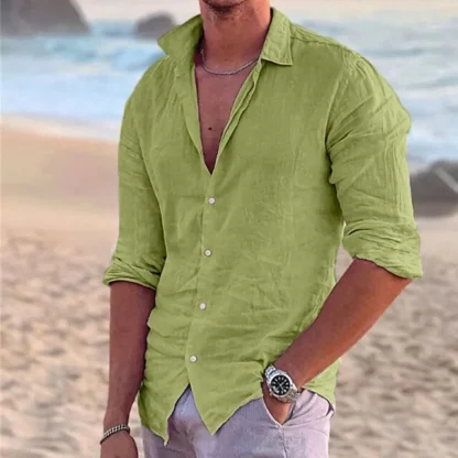 Long Sleeve Shirt with Turn Down Collar - Image 5