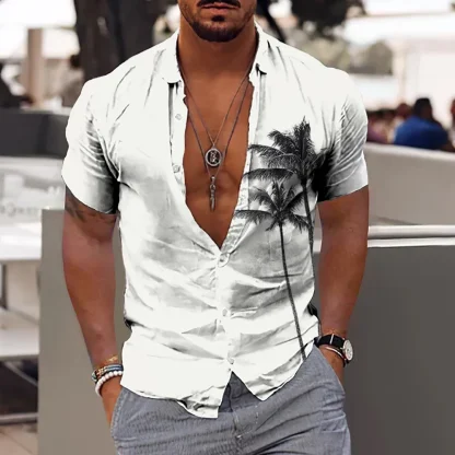 Lightweight Shirt with Coconut Silhouette Print - Image 6