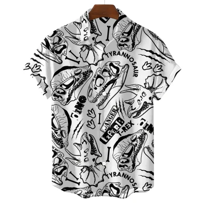 Button Up Shirt with Dinosaur Print - Image 4