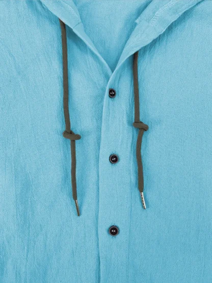 Lightweight Shirt with Hooded Drawstring - Image 14